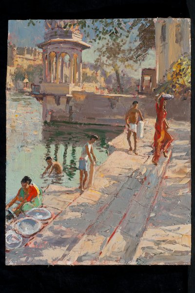 Udaipur Temple Bathing by Tim Scott Bolton